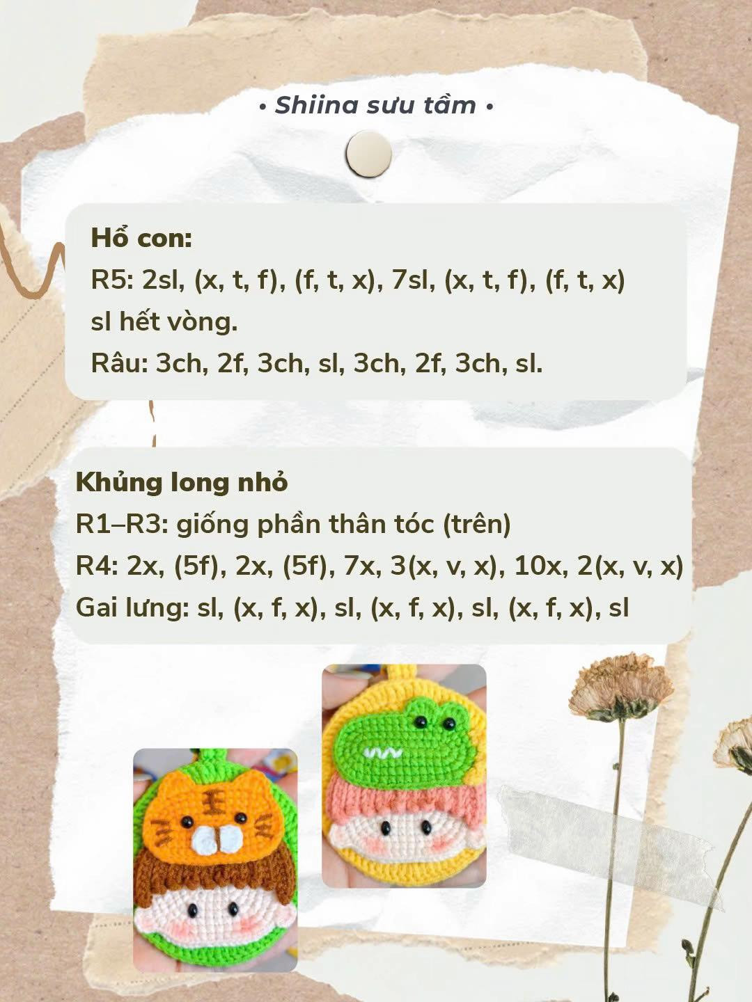 Chart móc len móc khoá dễ thương