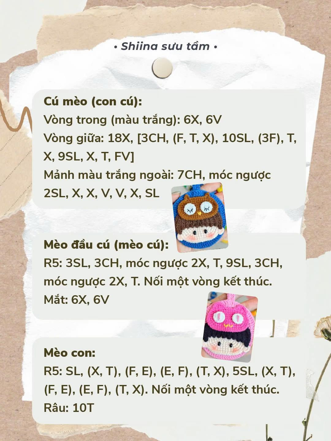 Chart móc len móc khoá dễ thương