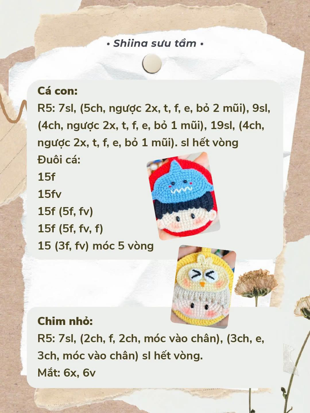 Chart móc len móc khoá dễ thương
