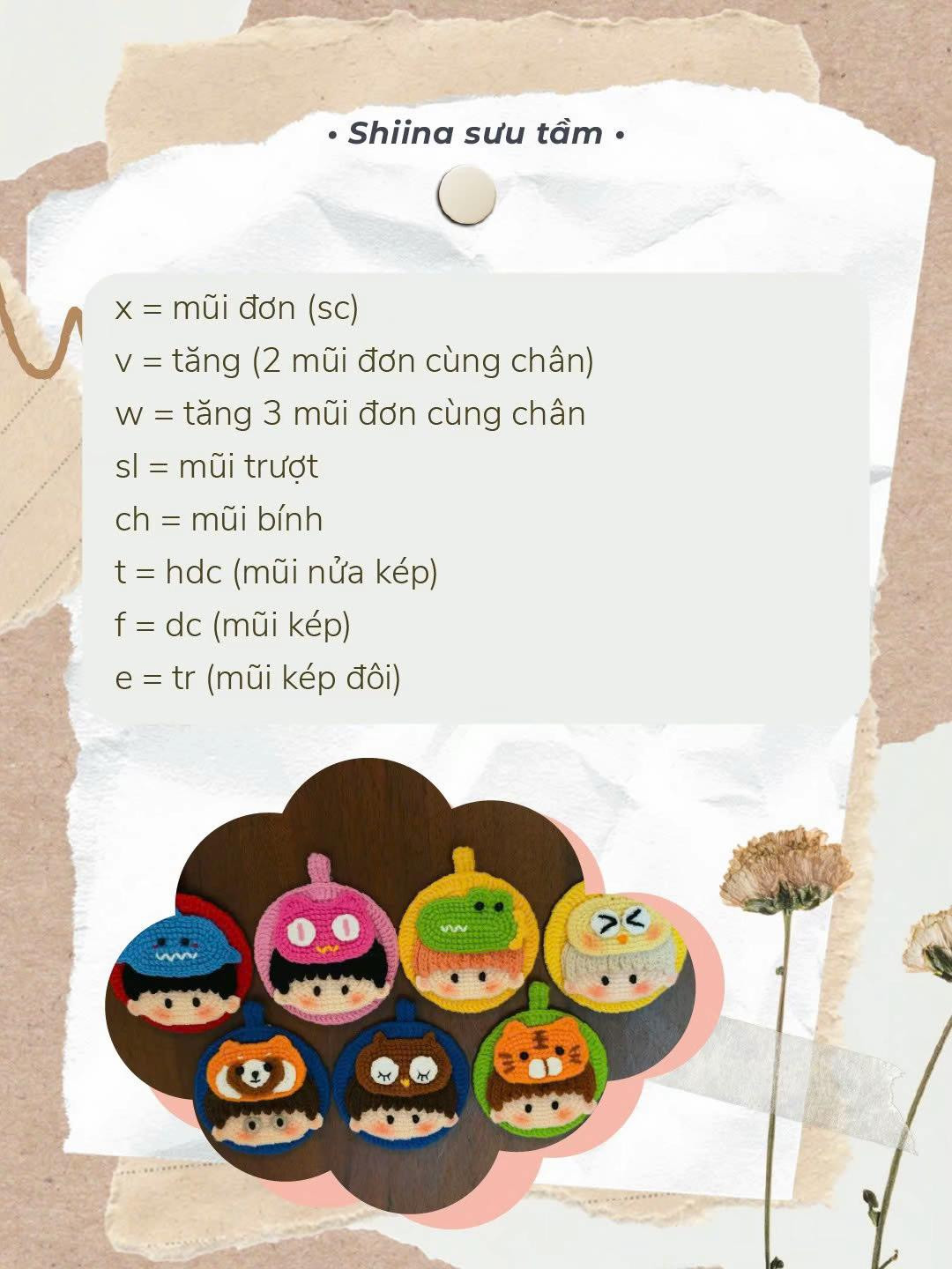 Chart móc len móc khoá dễ thương