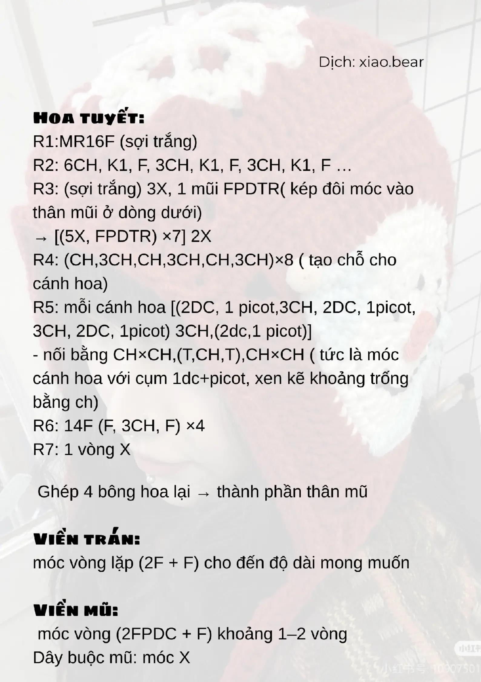 chart móc mũ người tuyết