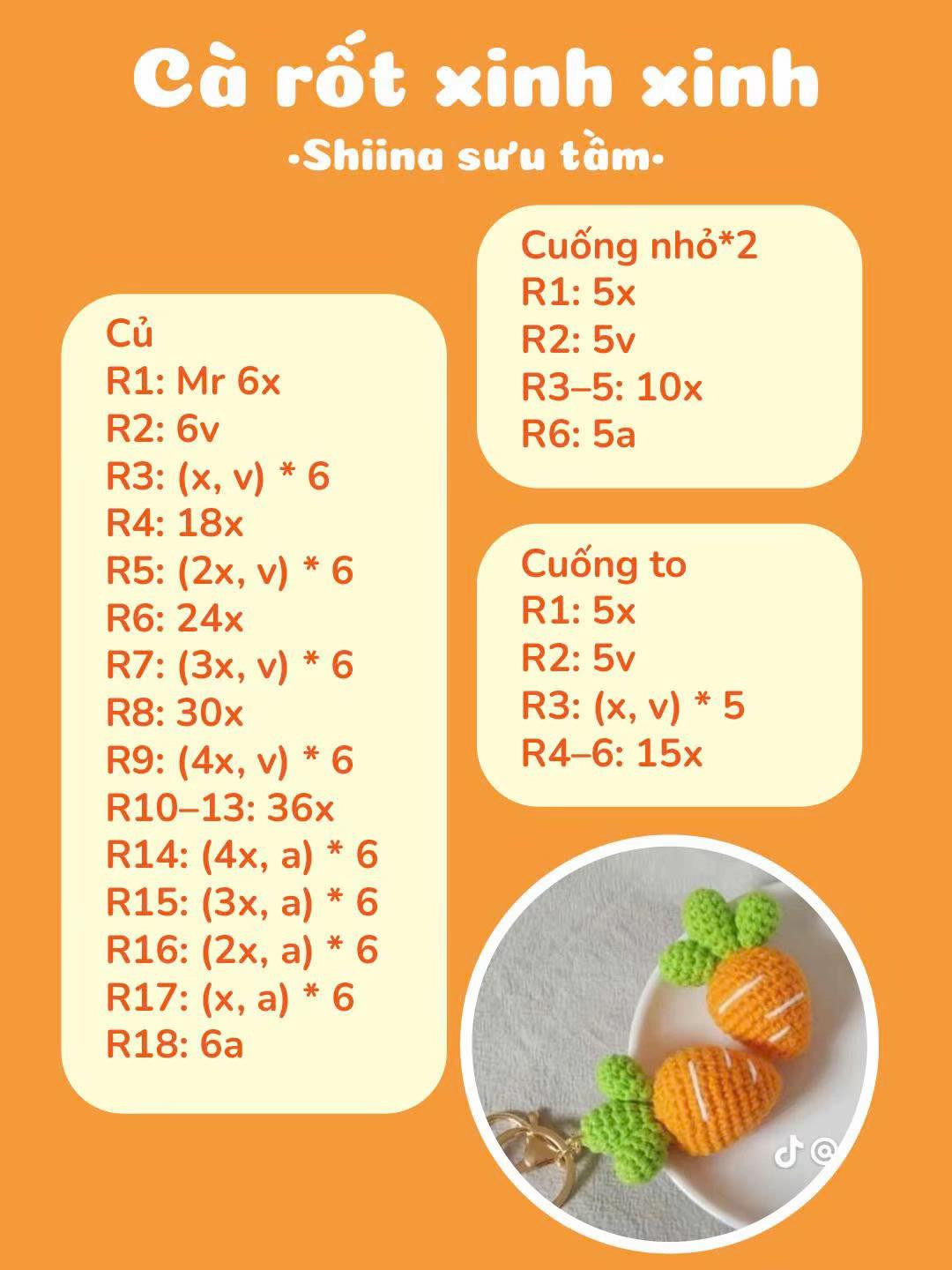 chart móc rau củ xinh xinh, vợ chồng hành tỏi, cà rốt xinh xinh, cà tím mini, bắp ngô, bé củ cải