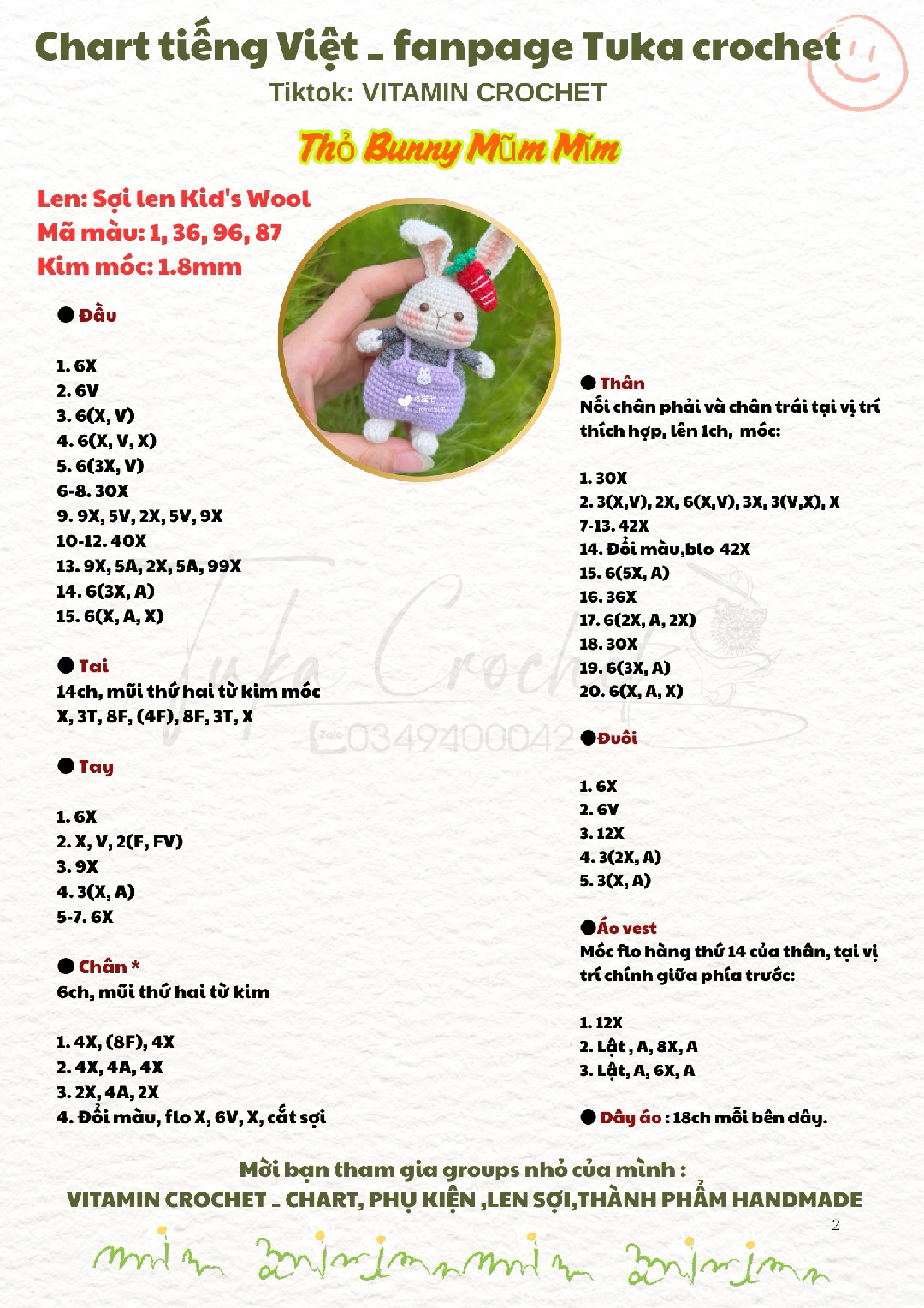 CHART MÓC THỎ BUNNY