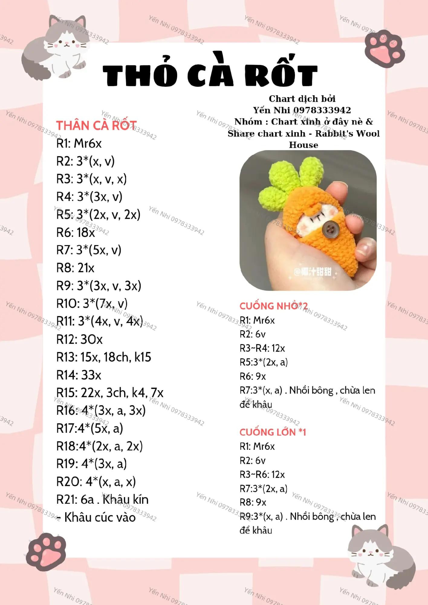 chart móc thỏ nhà cà rốt