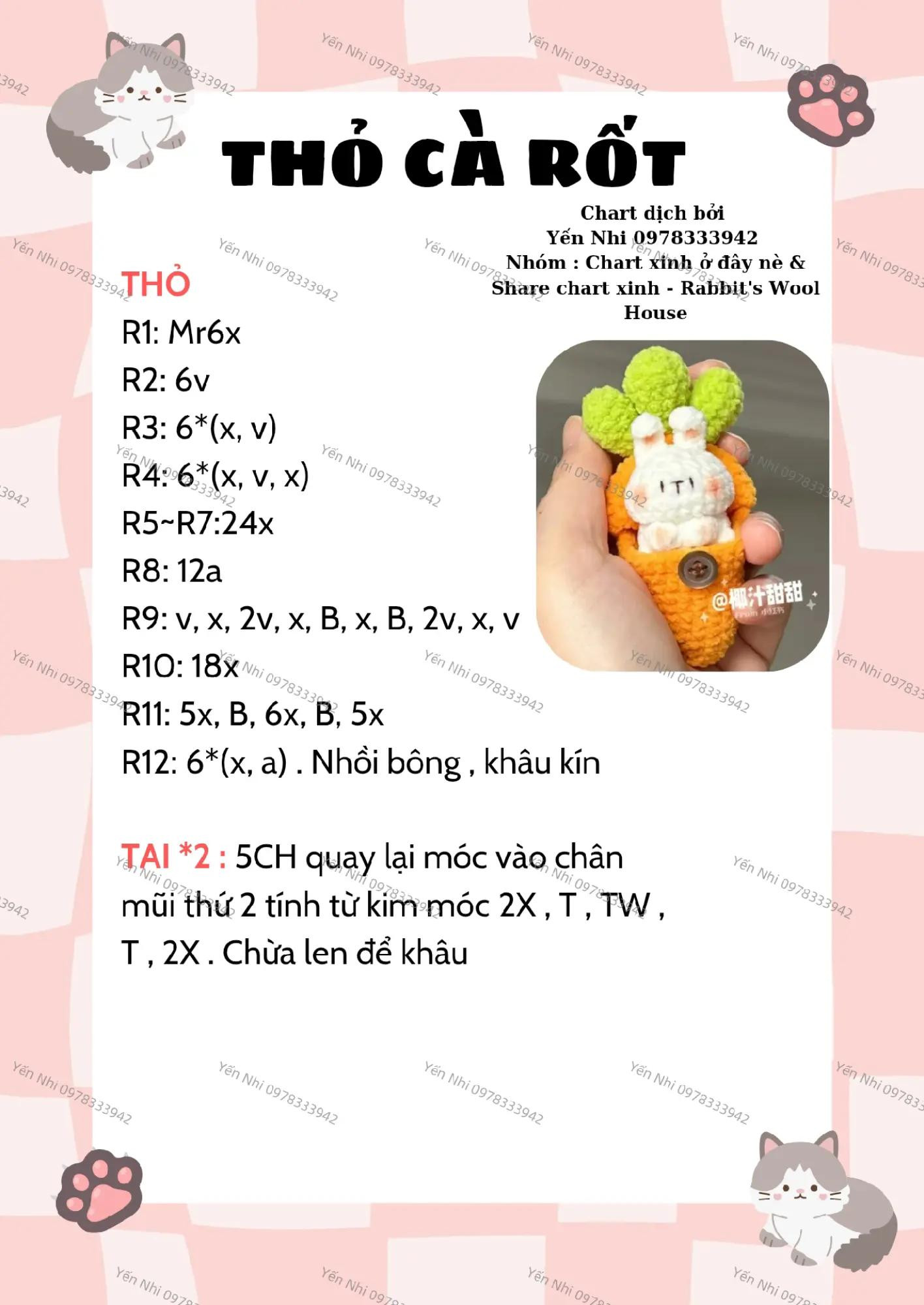 chart móc thỏ nhà cà rốt
