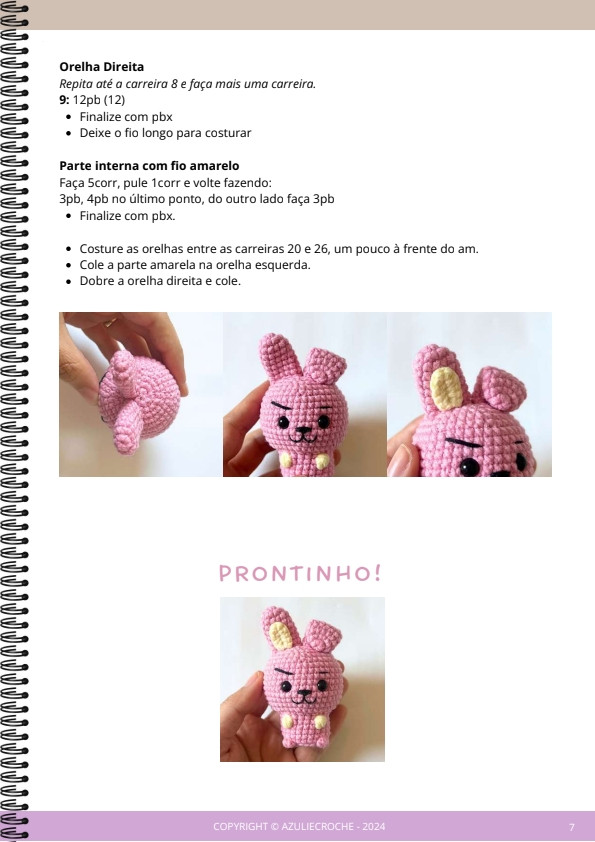 Chaveiro de Coelhinho em Crochê: Receita e Materiais Necessários
