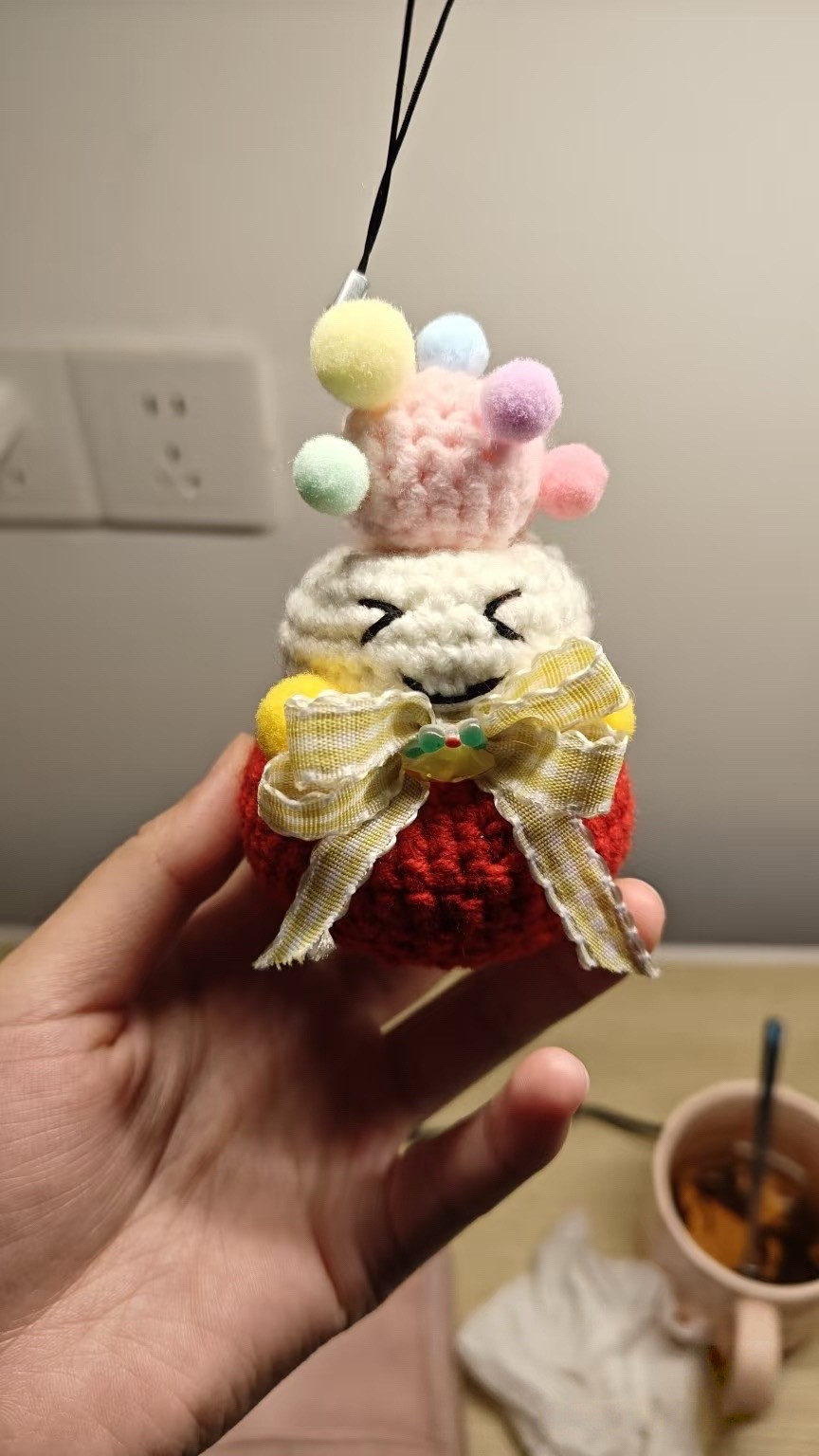Chaveiro de Crochê em Forma de Papai Noel