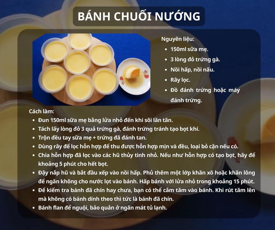 chuối nướng mỡ hành, bánh chuối nướng, bánh rán đậu hà lan, bánh quy,