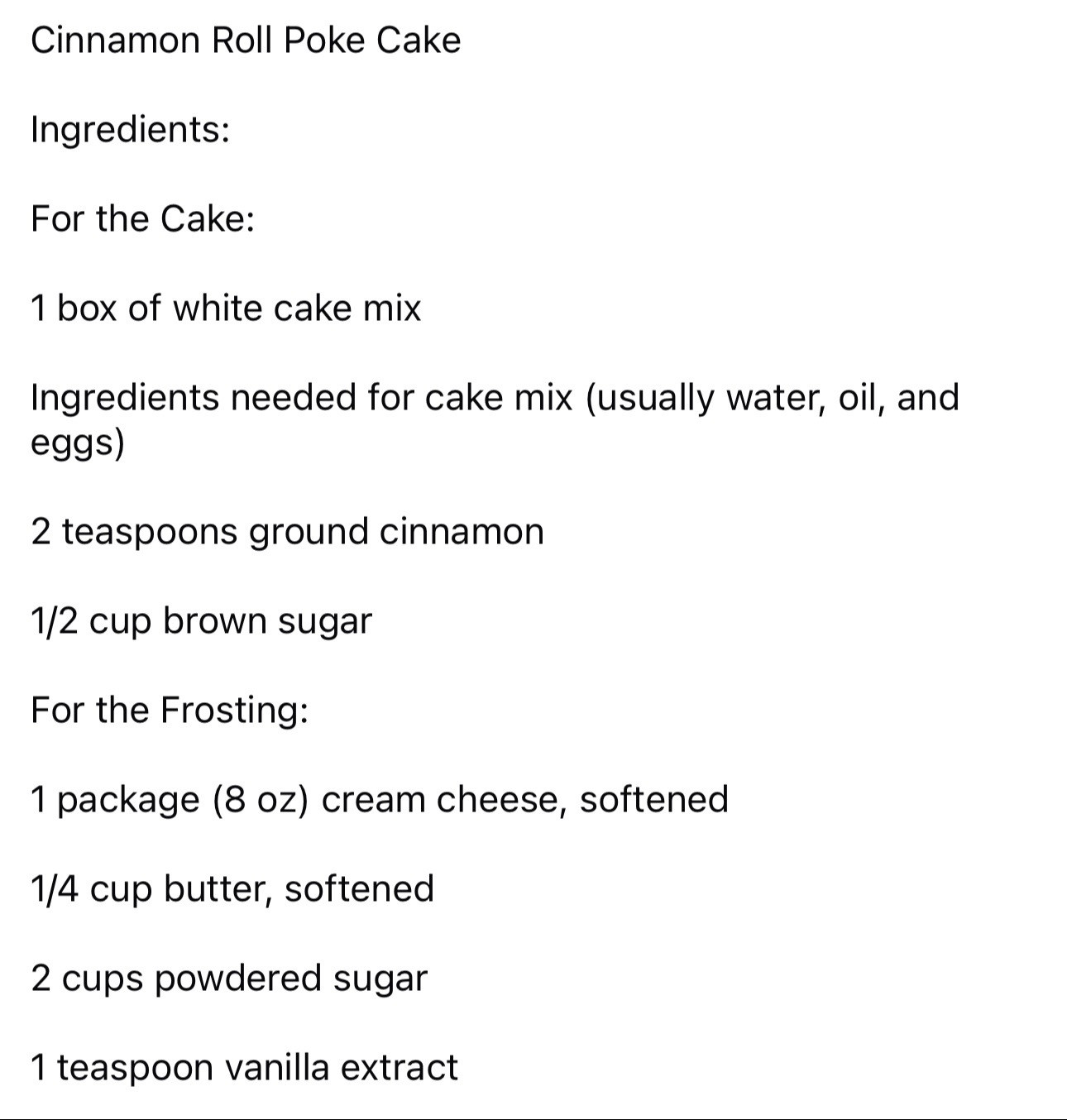 Cinnamon Roll Poke Cake
