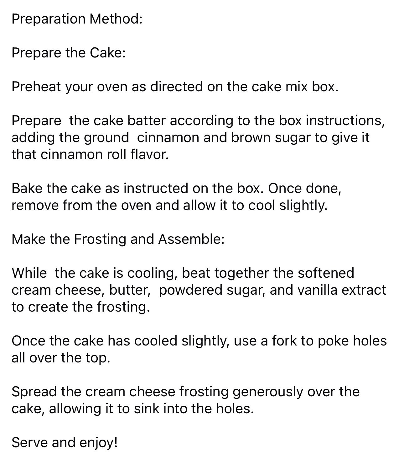 Cinnamon Roll Poke Cake