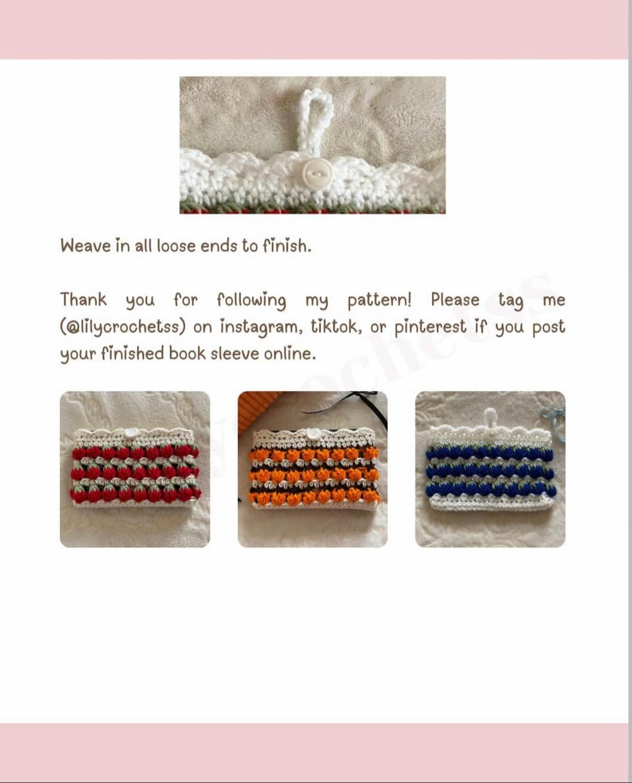 Colorful Crochet Pattern for Small Pouches with Button Closure