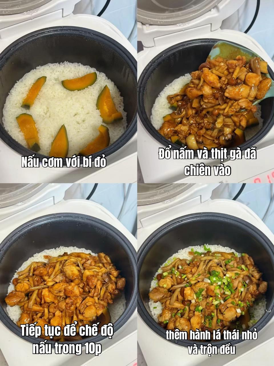 Cơm gà xào nấm siêu ngon siêu dễ làm