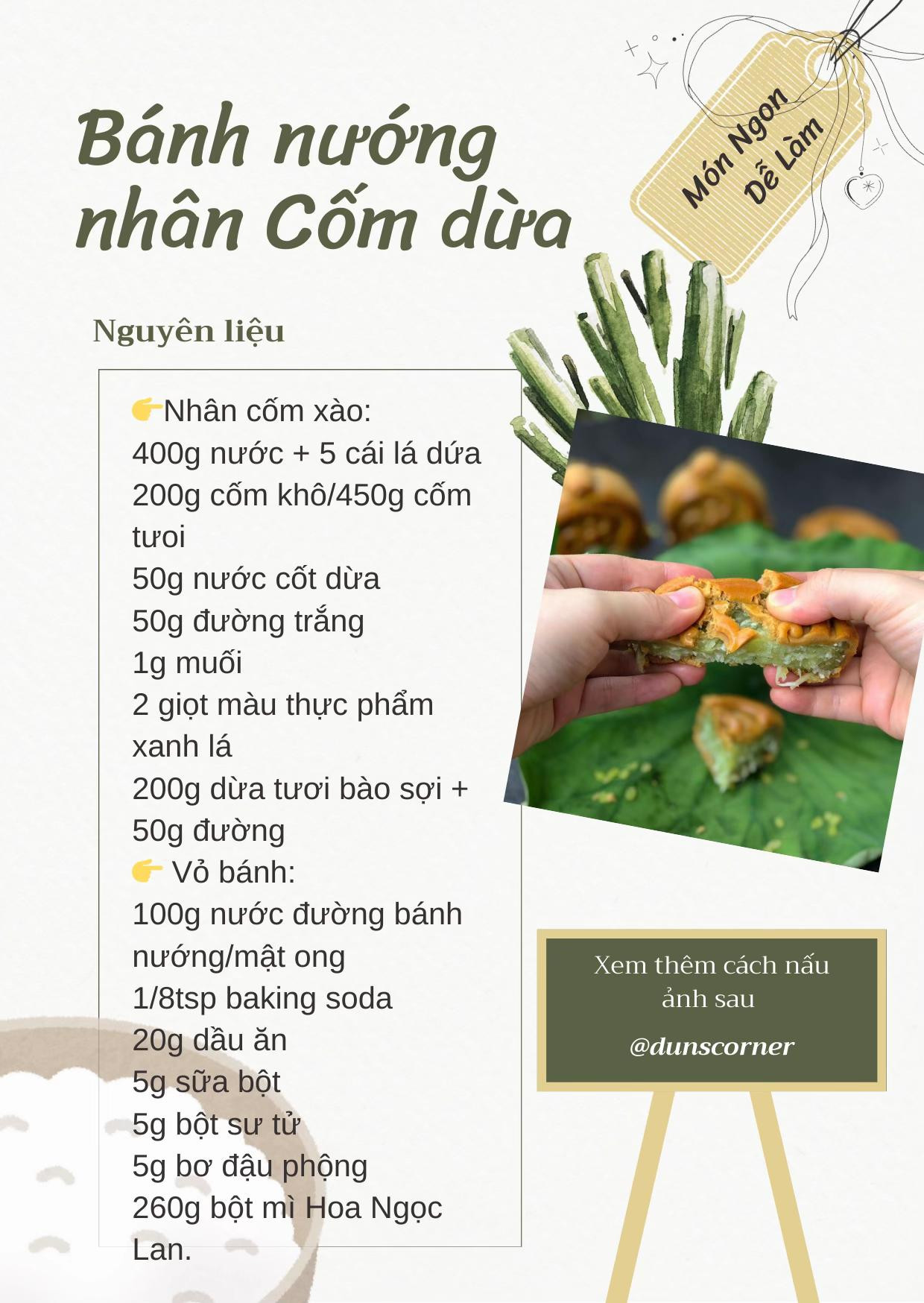 ☘️Công thức bánh nướng cốm dừa