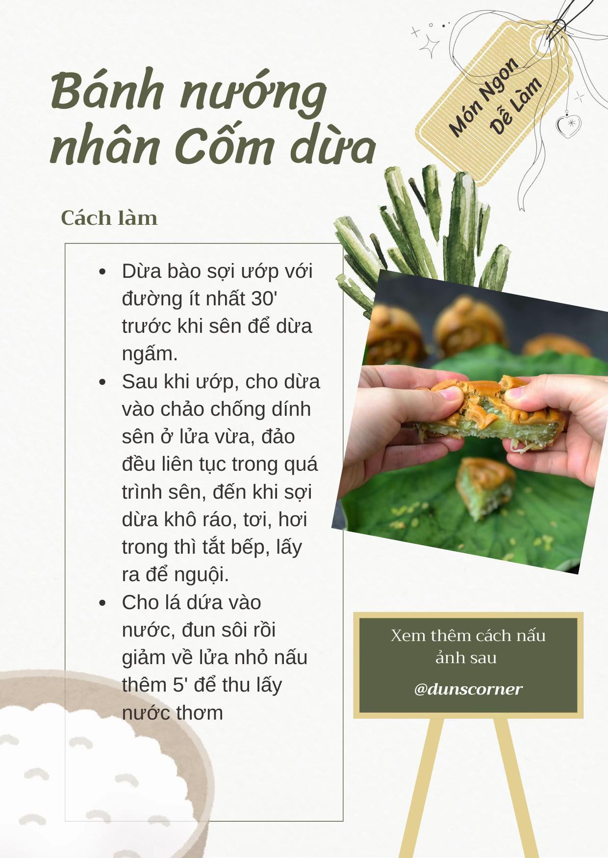 ☘️Công thức bánh nướng cốm dừa
