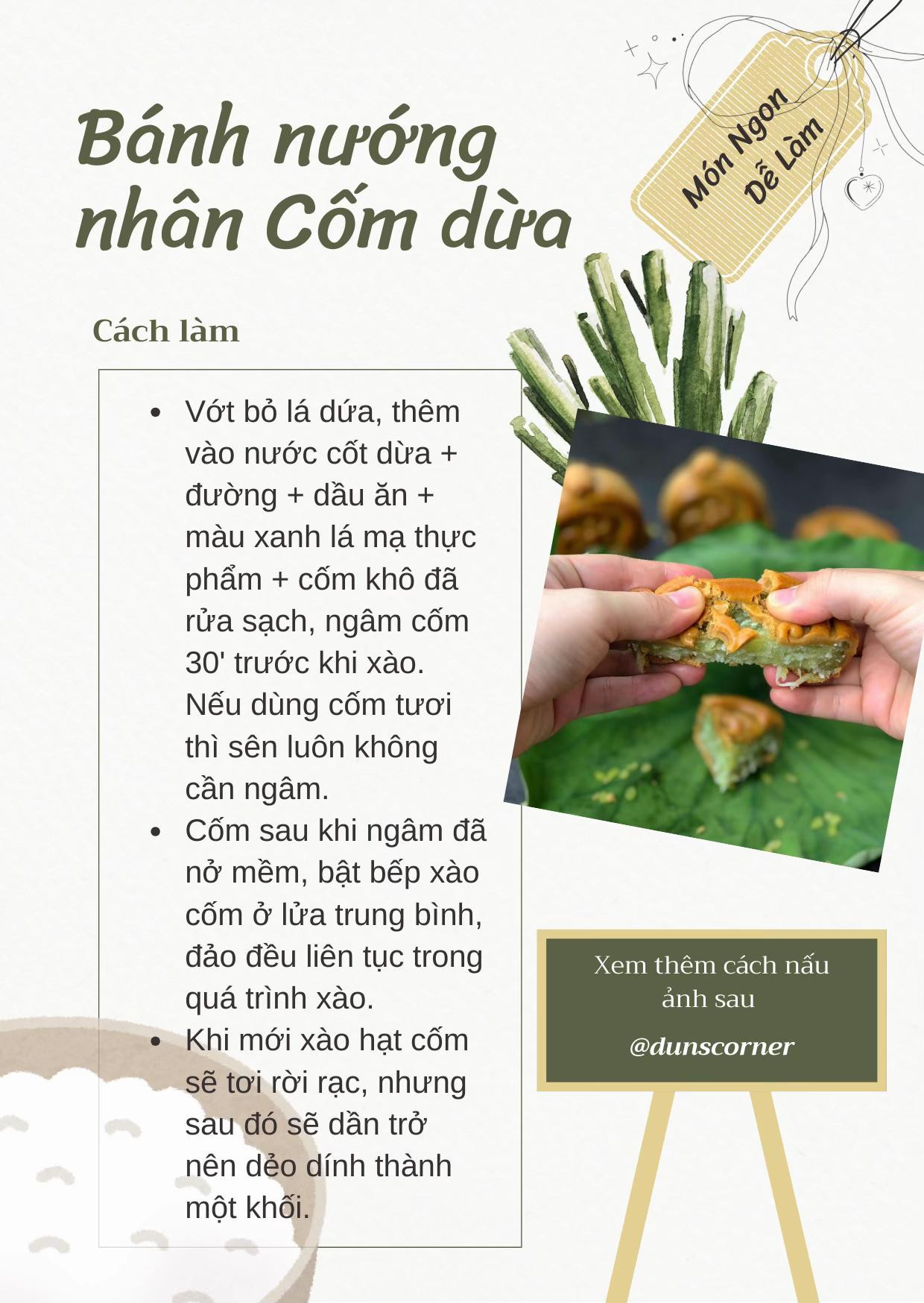 ☘️Công thức bánh nướng cốm dừa