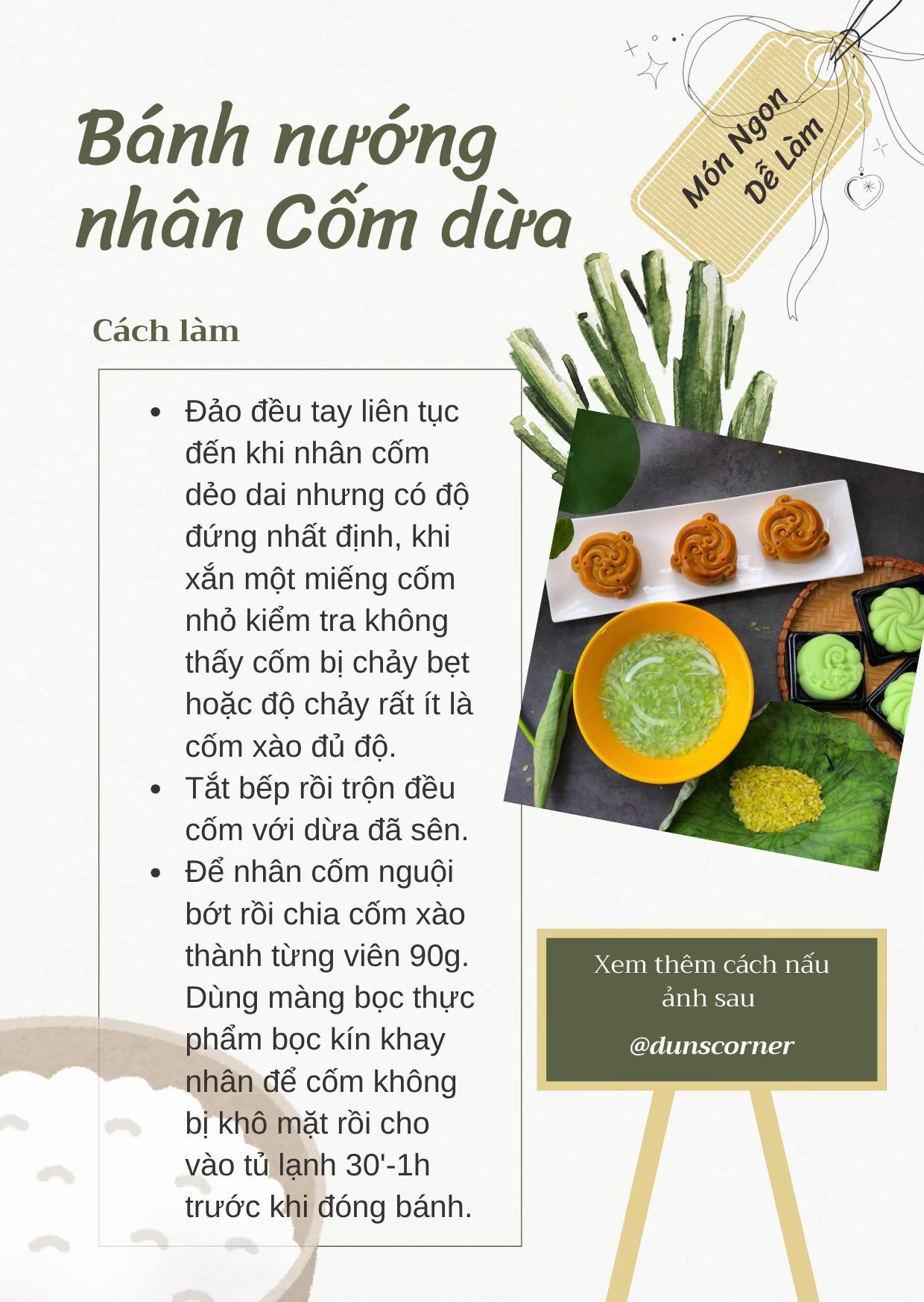 ☘️Công thức bánh nướng cốm dừa