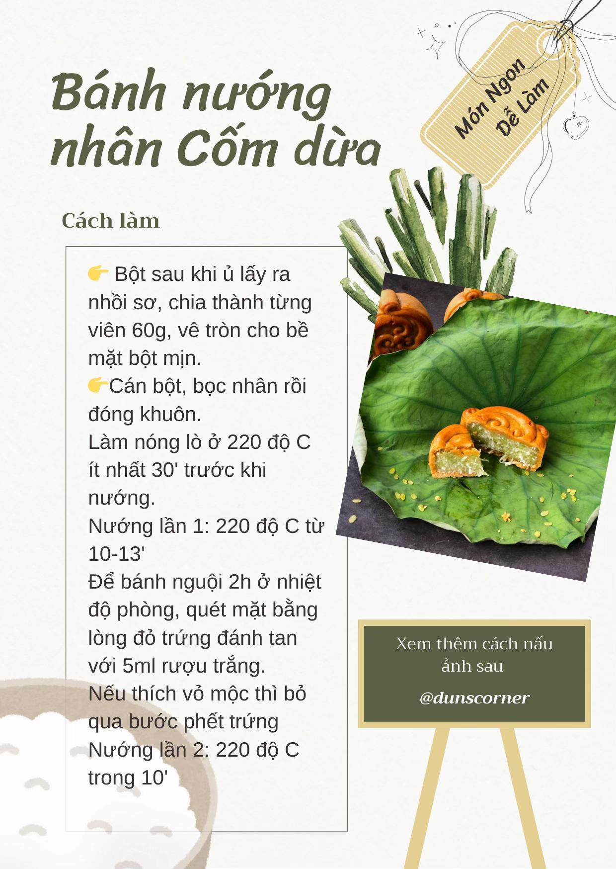 ☘️Công thức bánh nướng cốm dừa