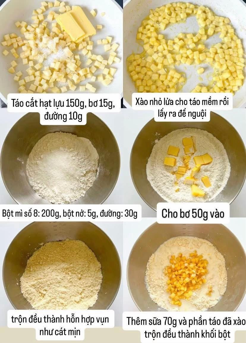 🍎 CÔNG THỨC BÁNH SCONE NHÂN TÁO HẠNH NHÂN 🍎