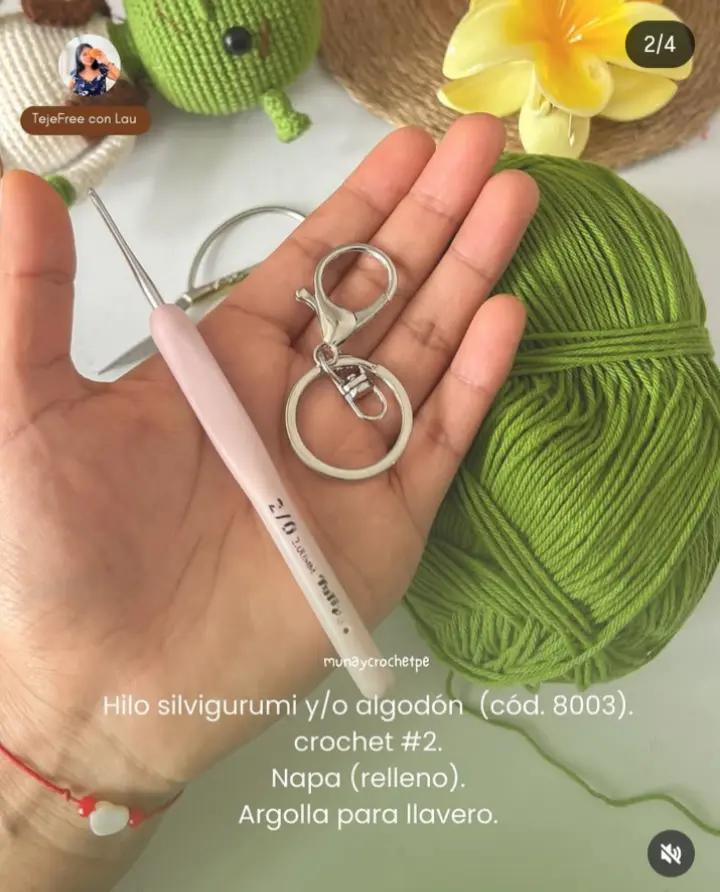 Corazón Shrek: Patrón gratuito de llavero a crochet