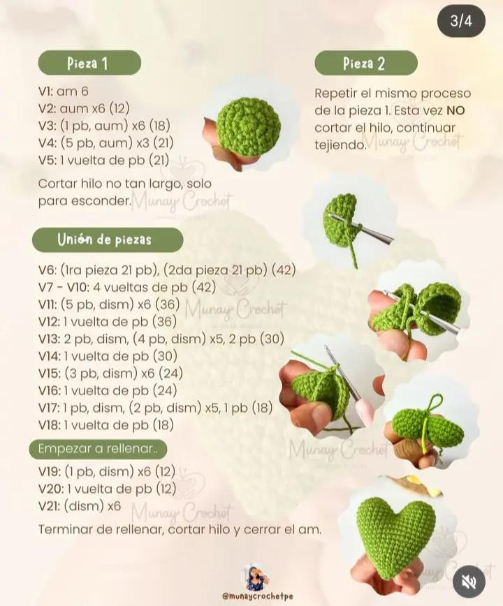 Corazón Shrek: Patrón gratuito de llavero a crochet