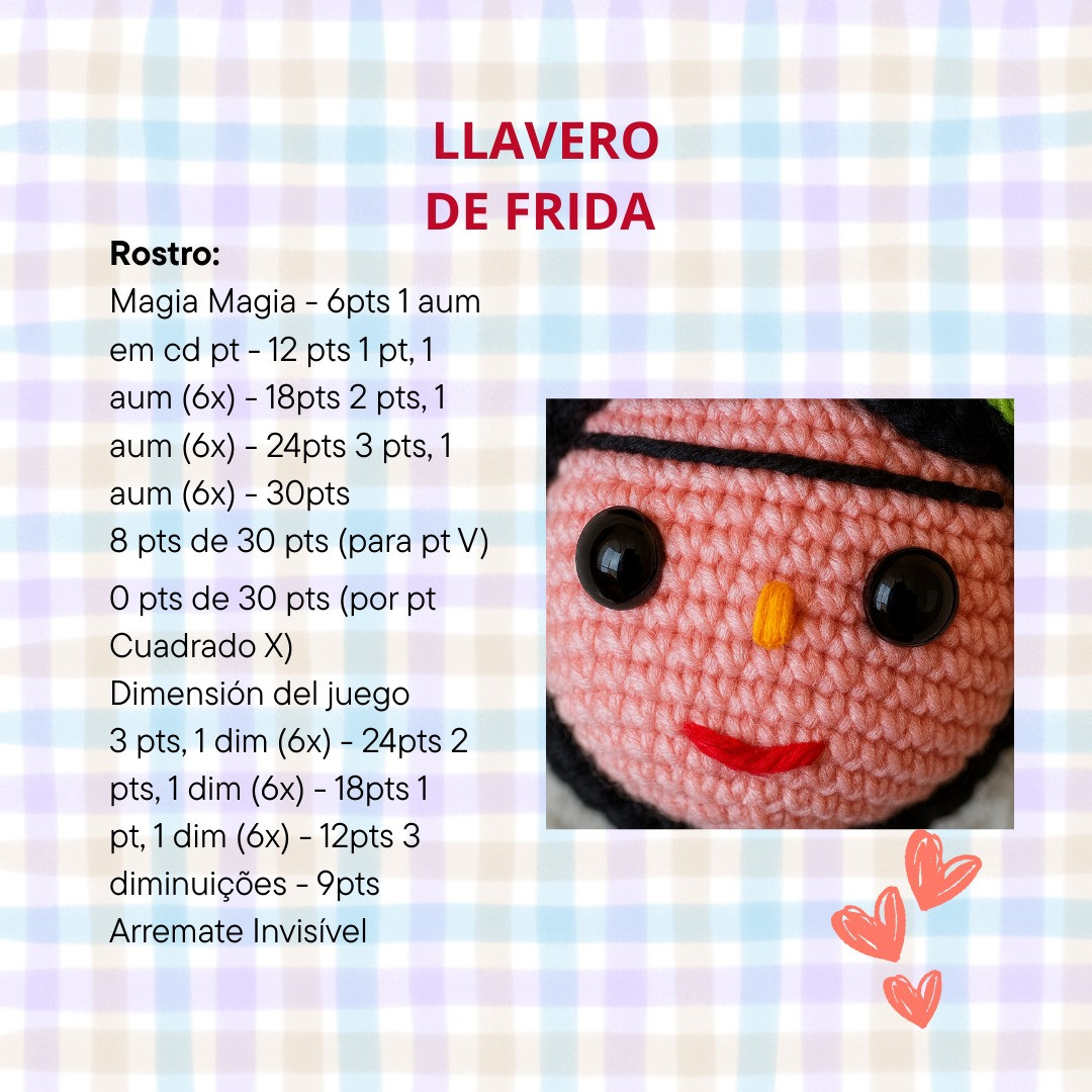 Crea un llavero de crochet inspirado en Frida