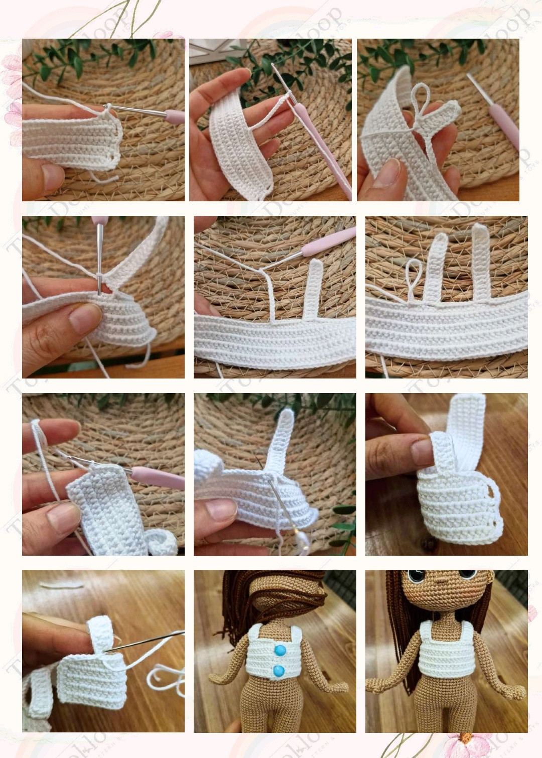 Create a Cute Crochet Doll with Colorful Overalls Pattern