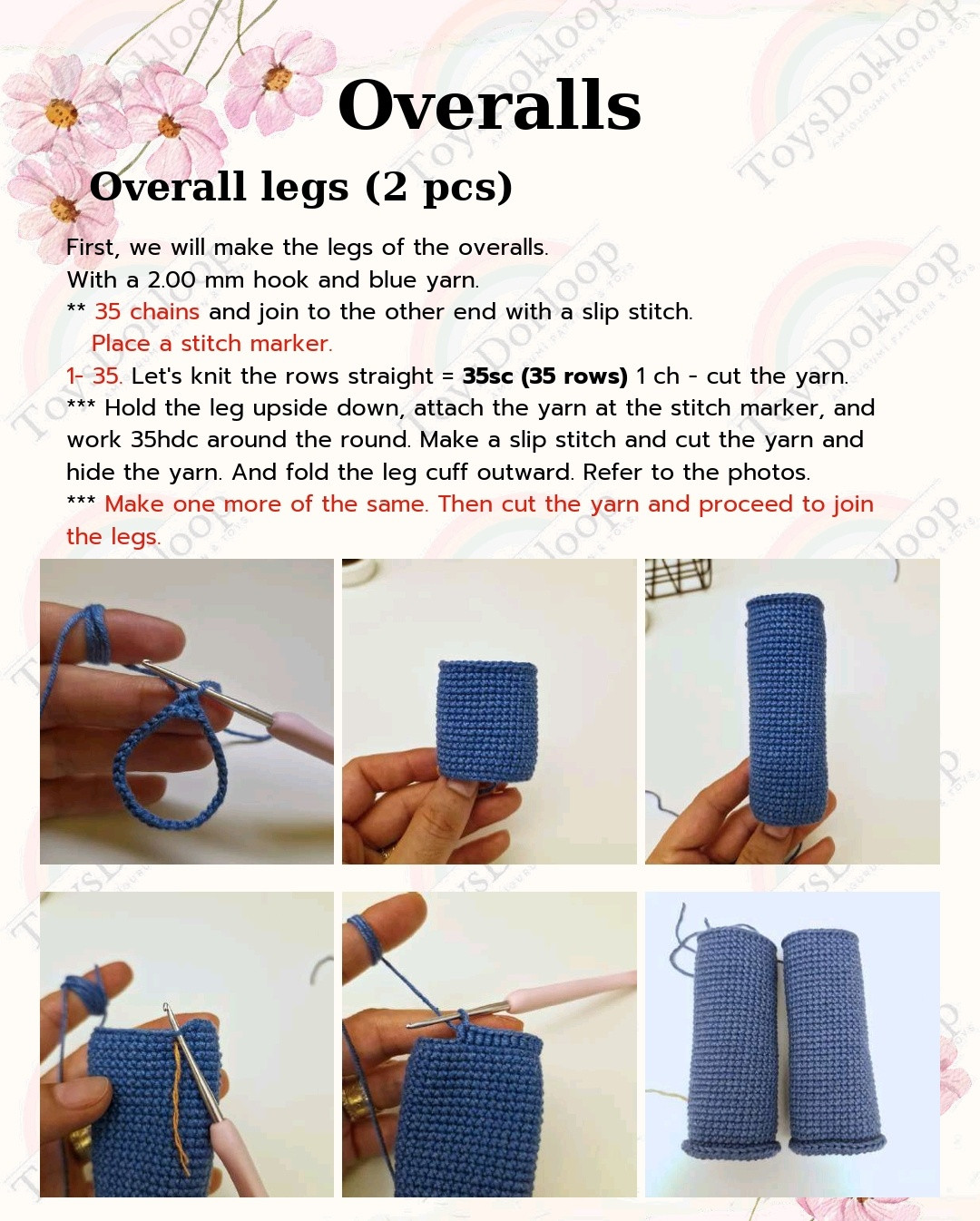 Create a Cute Crochet Doll with Colorful Overalls Pattern