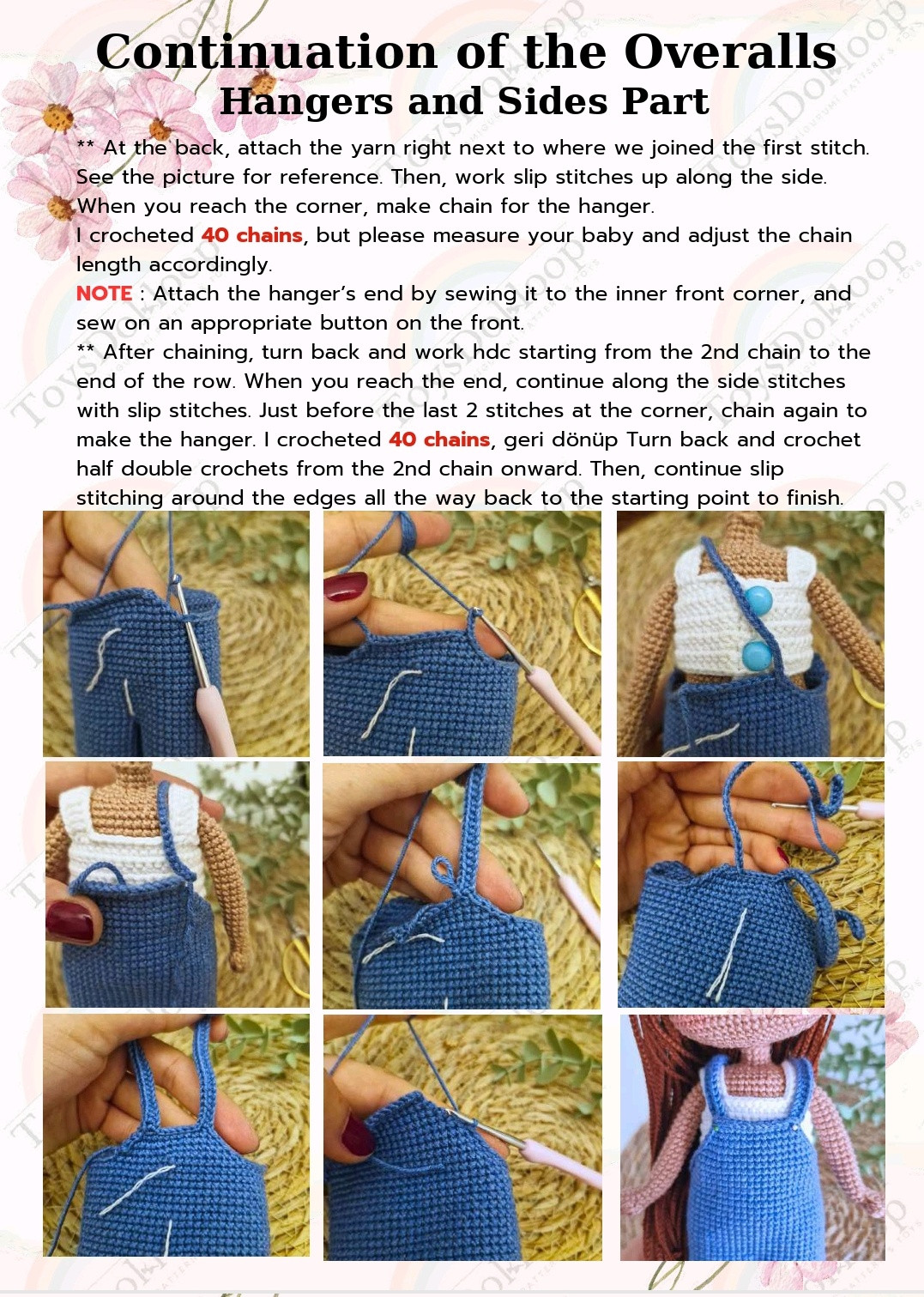 Create a Cute Crochet Doll with Colorful Overalls Pattern
