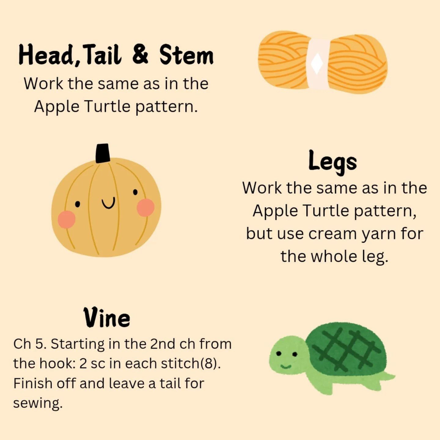 Create Adorable Pumpkin and Apple Turtle Amigurumi for Fall