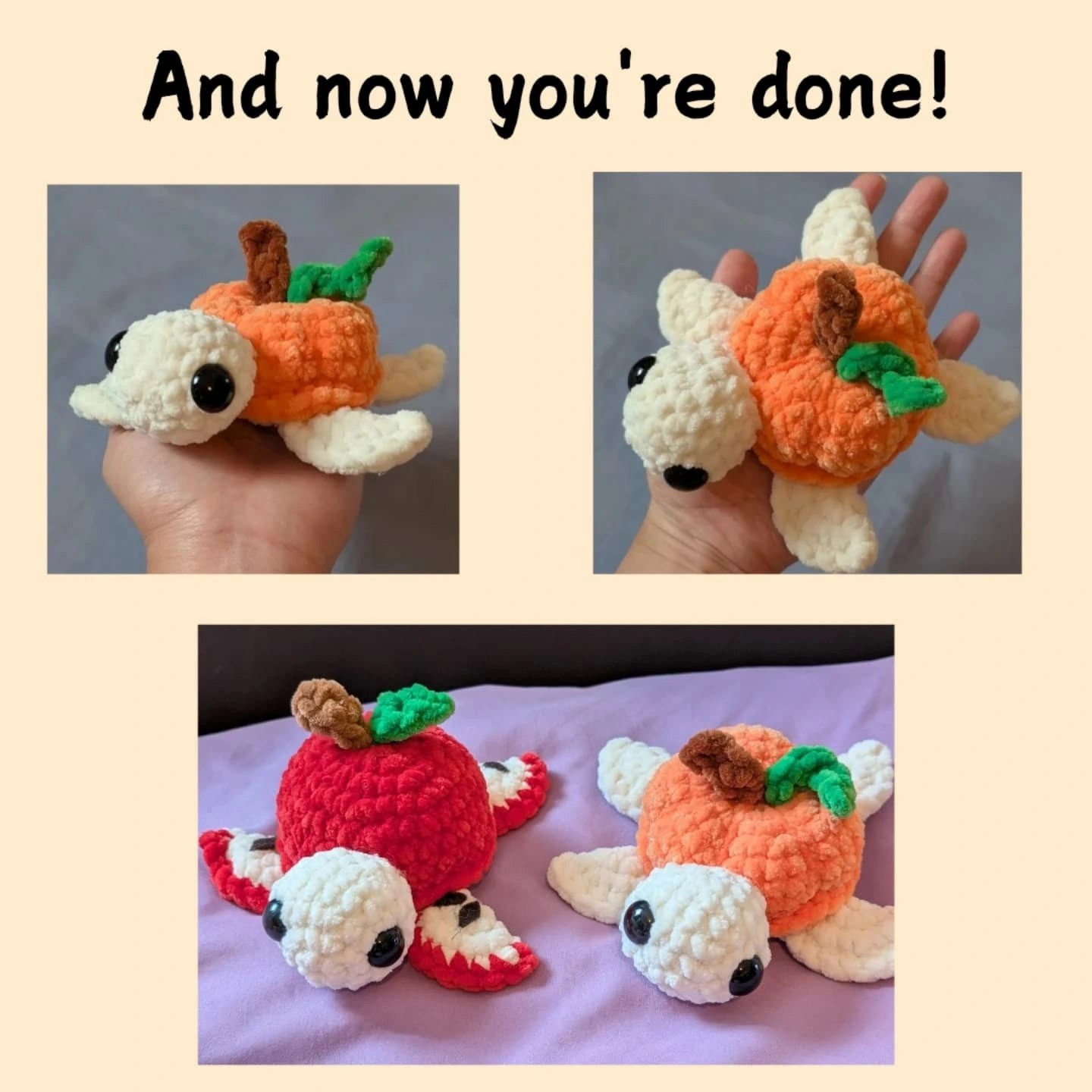 Create Adorable Pumpkin and Apple Turtle Amigurumi for Fall