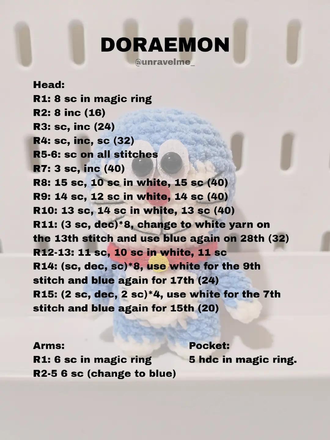 Create Your Own Crochet Doraemon with This Free Pattern