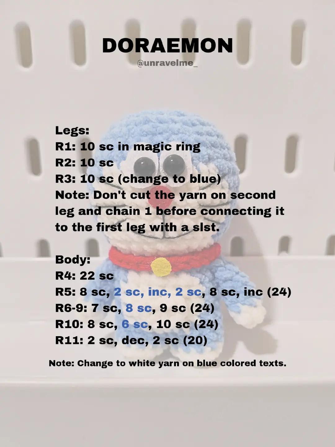 Create Your Own Crochet Doraemon with This Free Pattern