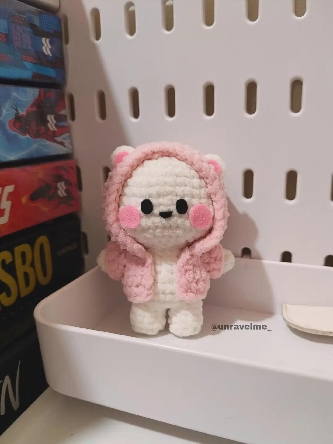 Crochet Adorable Milk Bear in Hoodie Free Pattern