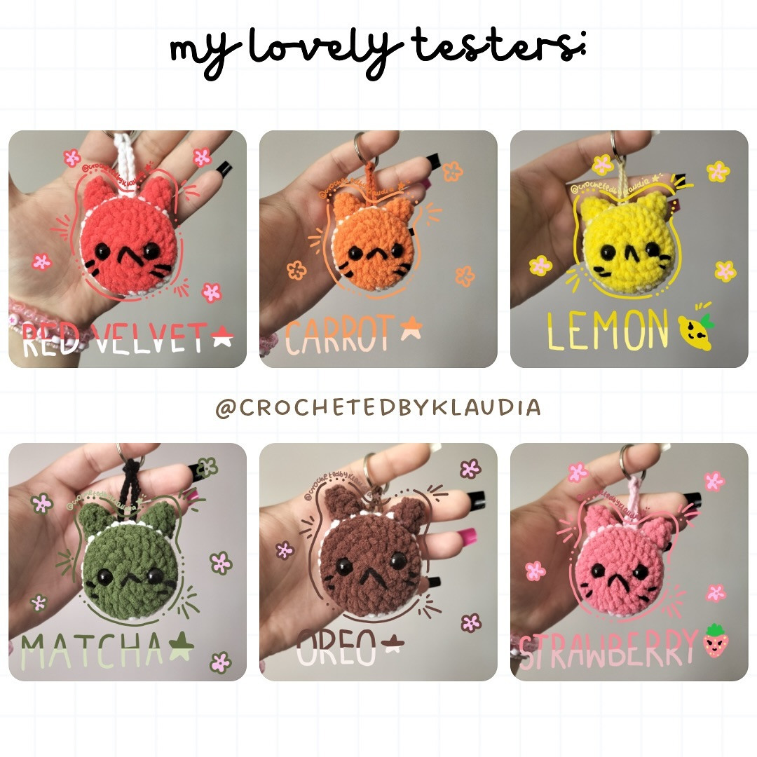 Crochet Cookie Cat Keychain Pattern - Free and Easy Tutorial