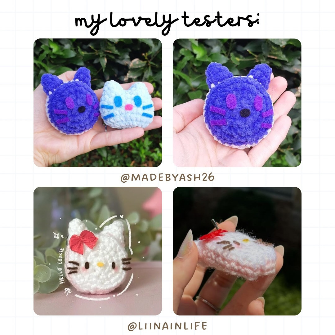 Crochet Cookie Cat Keychain Pattern - Free and Easy Tutorial