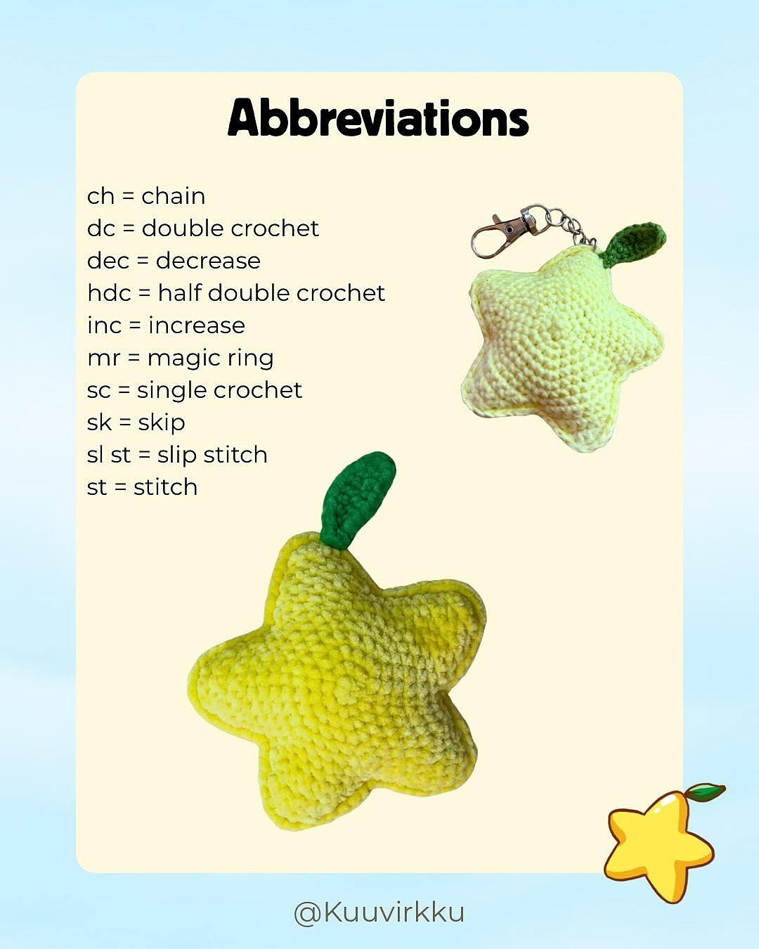 Crochet Paopu Fruit Pattern - Easy and Free for Beginners
