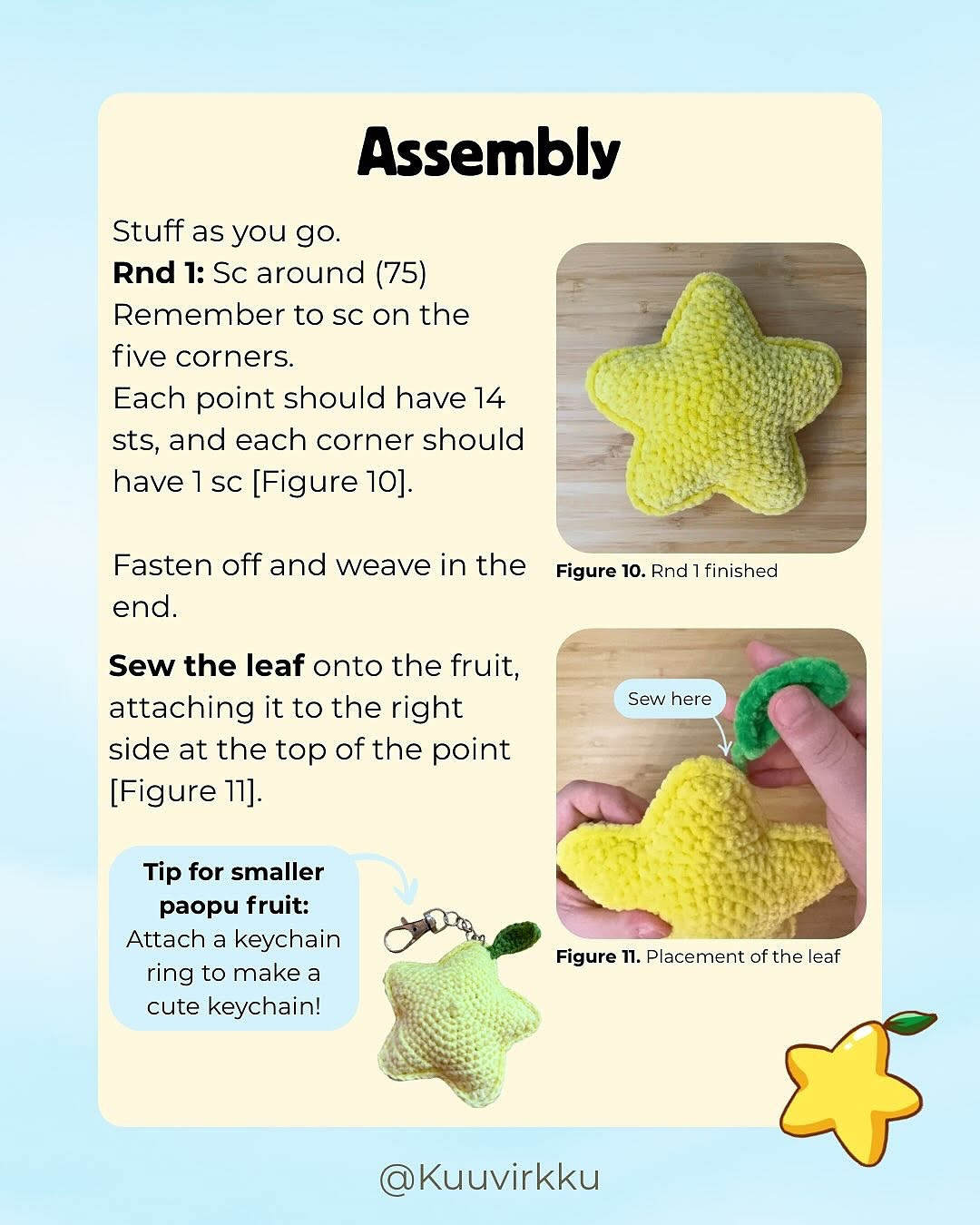 Crochet Paopu Fruit Pattern - Easy and Free for Beginners