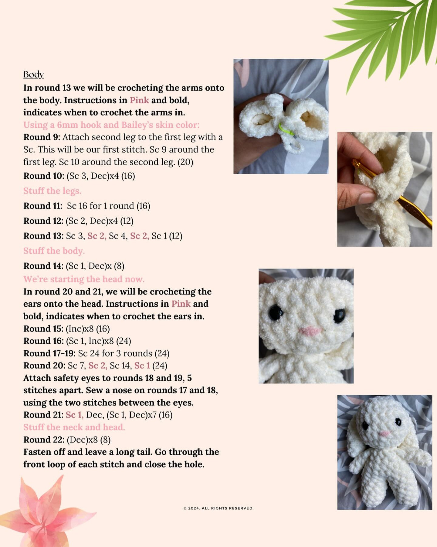 Crochet Pattern: Bailey the Bunny in a Cute Skirt