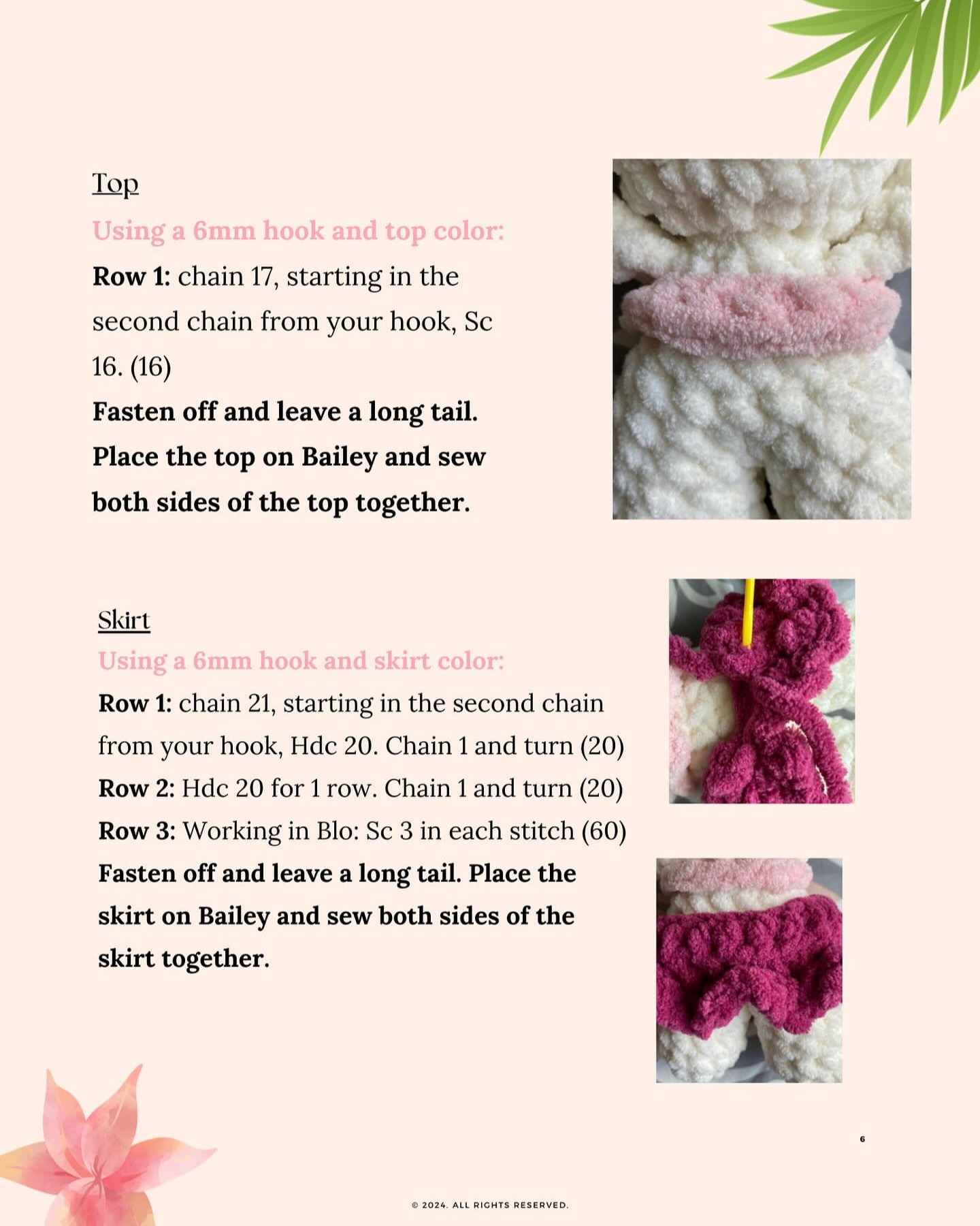 Crochet Pattern: Bailey the Bunny in a Cute Skirt