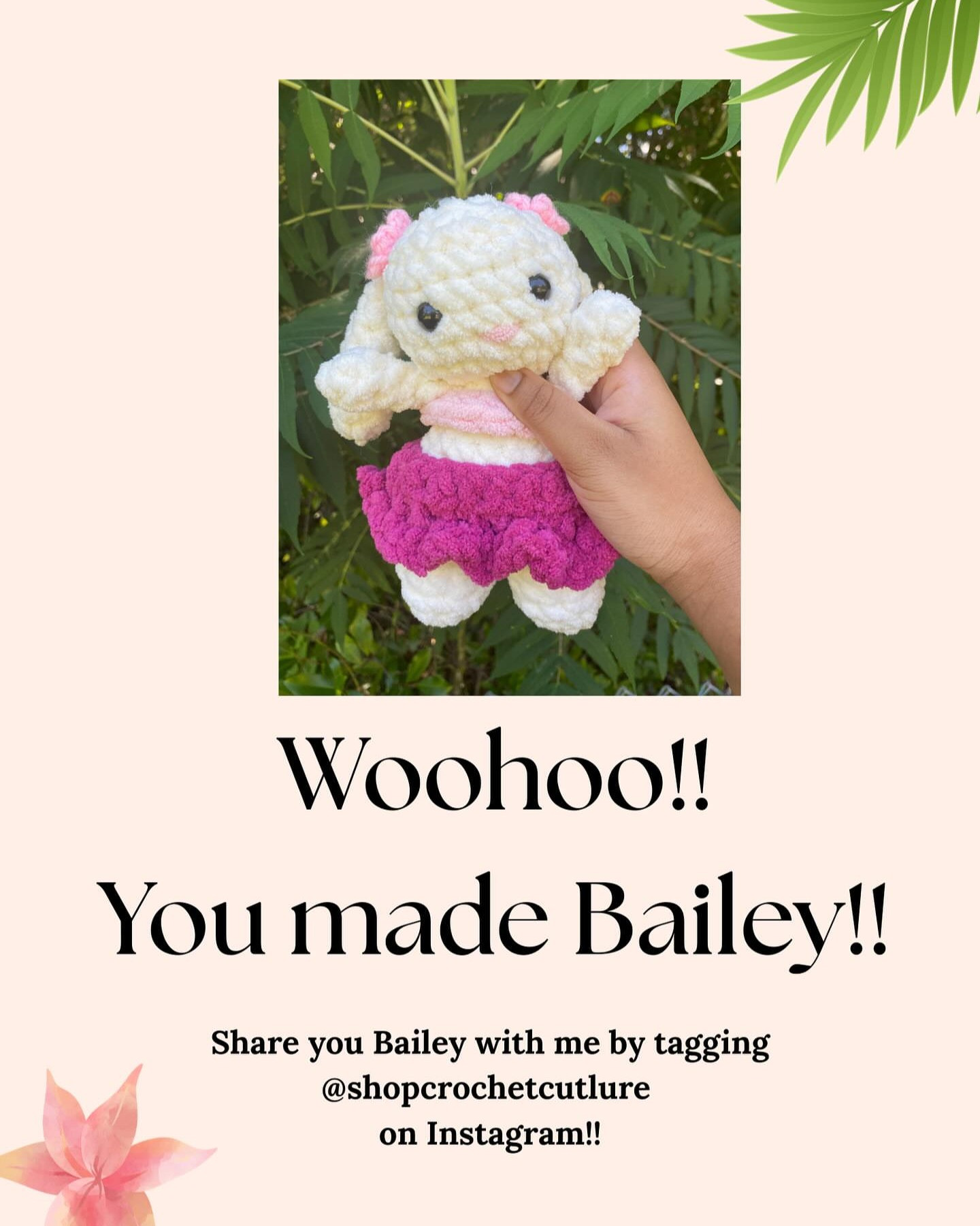 Crochet Pattern: Bailey the Bunny in a Cute Skirt