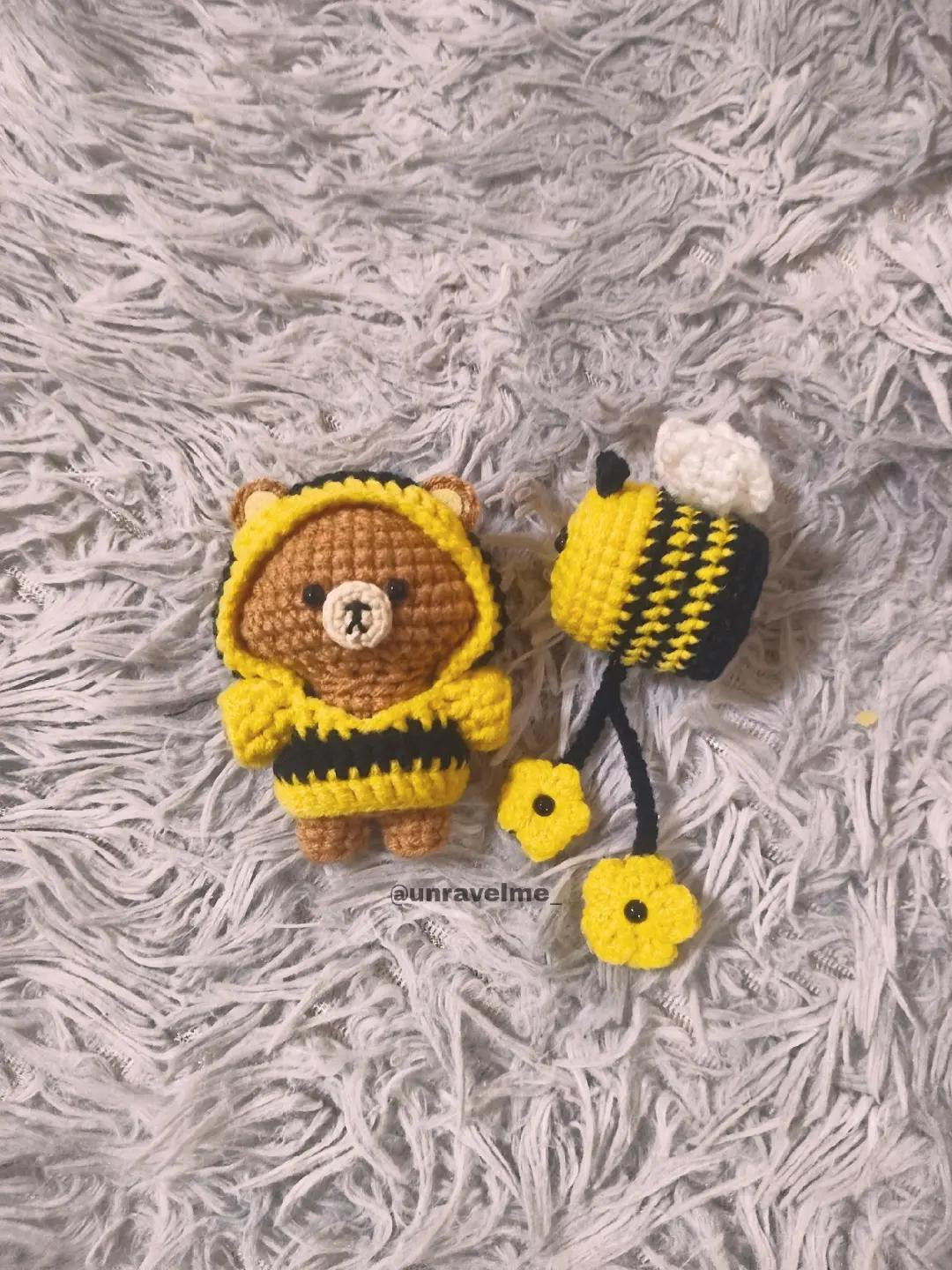 Crochet Pattern for Cute Bear Bee and Smiley Bee