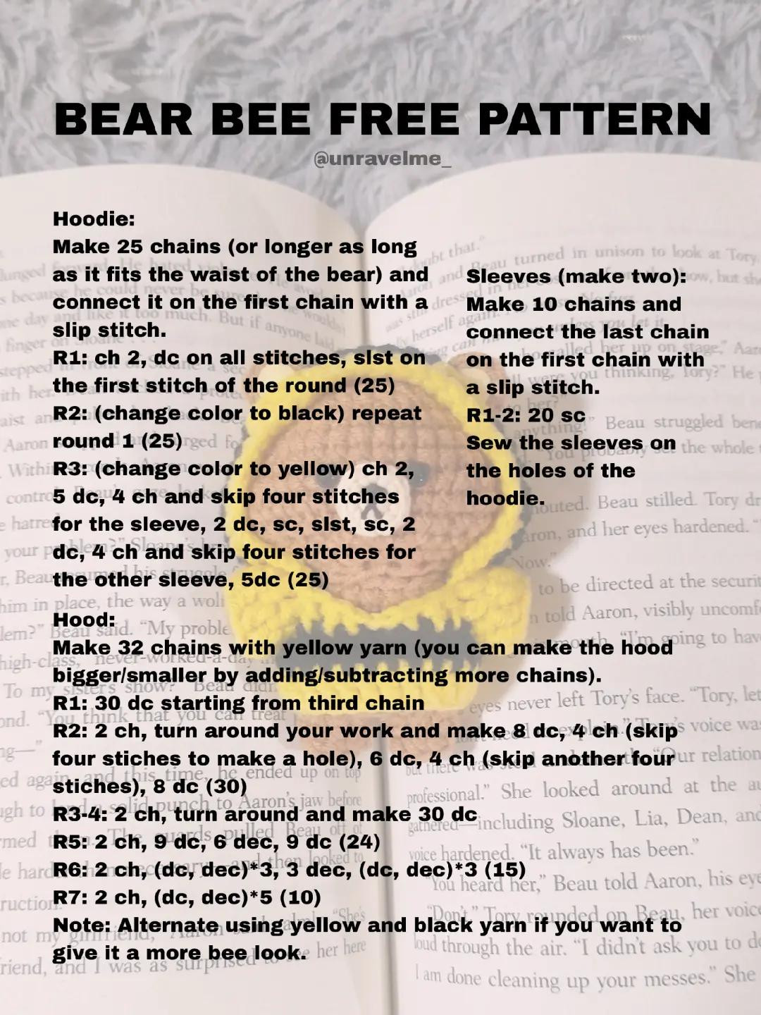Crochet Pattern for Cute Bear Bee and Smiley Bee