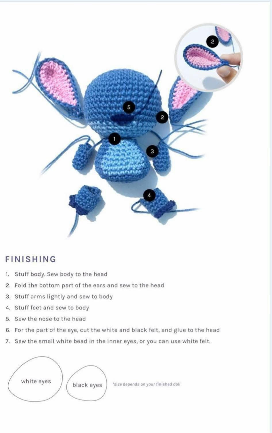 Crochet Pattern for Cute Stitch Amigurumi Toy