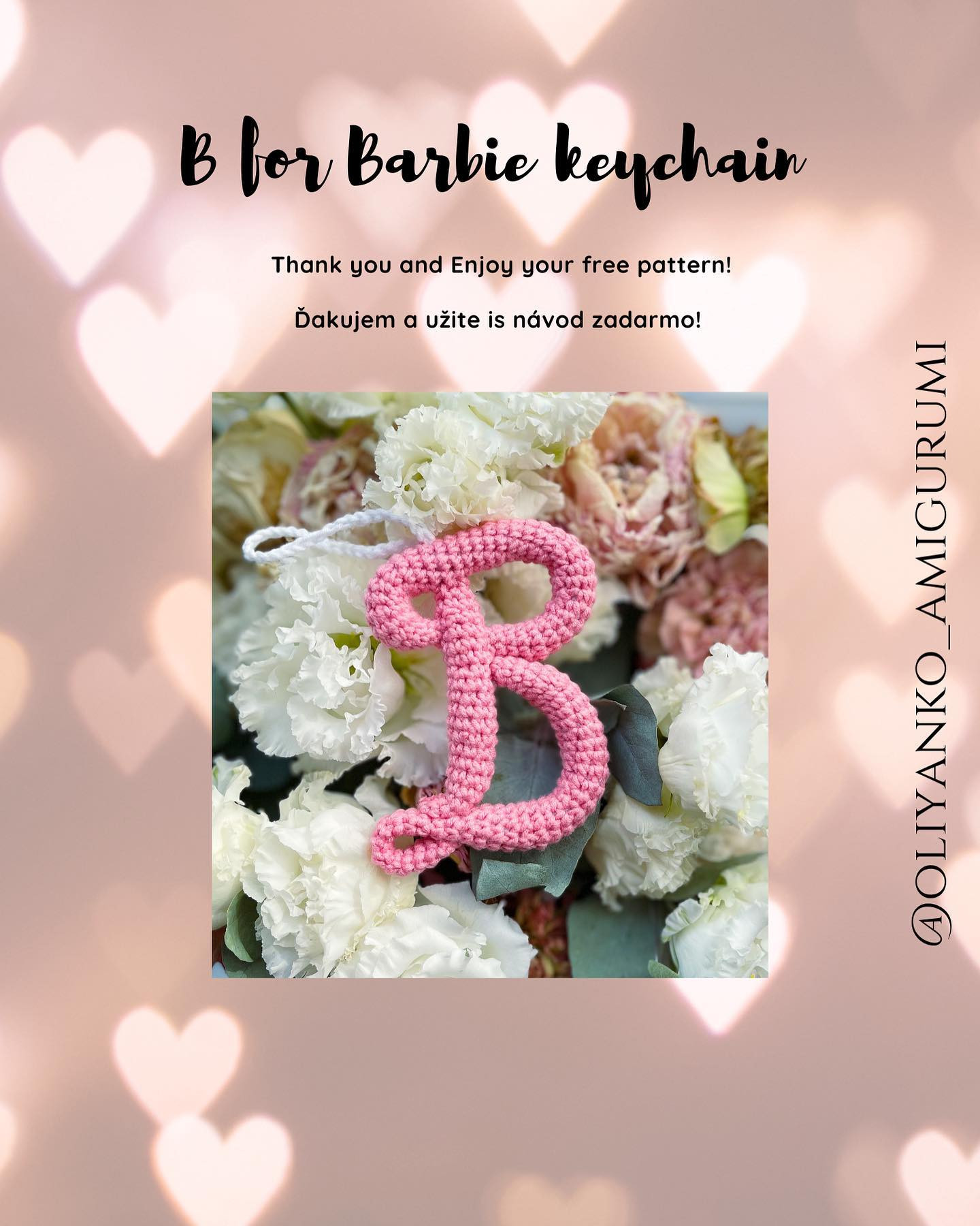 Crochet Pattern for Pink Letter B Decoration