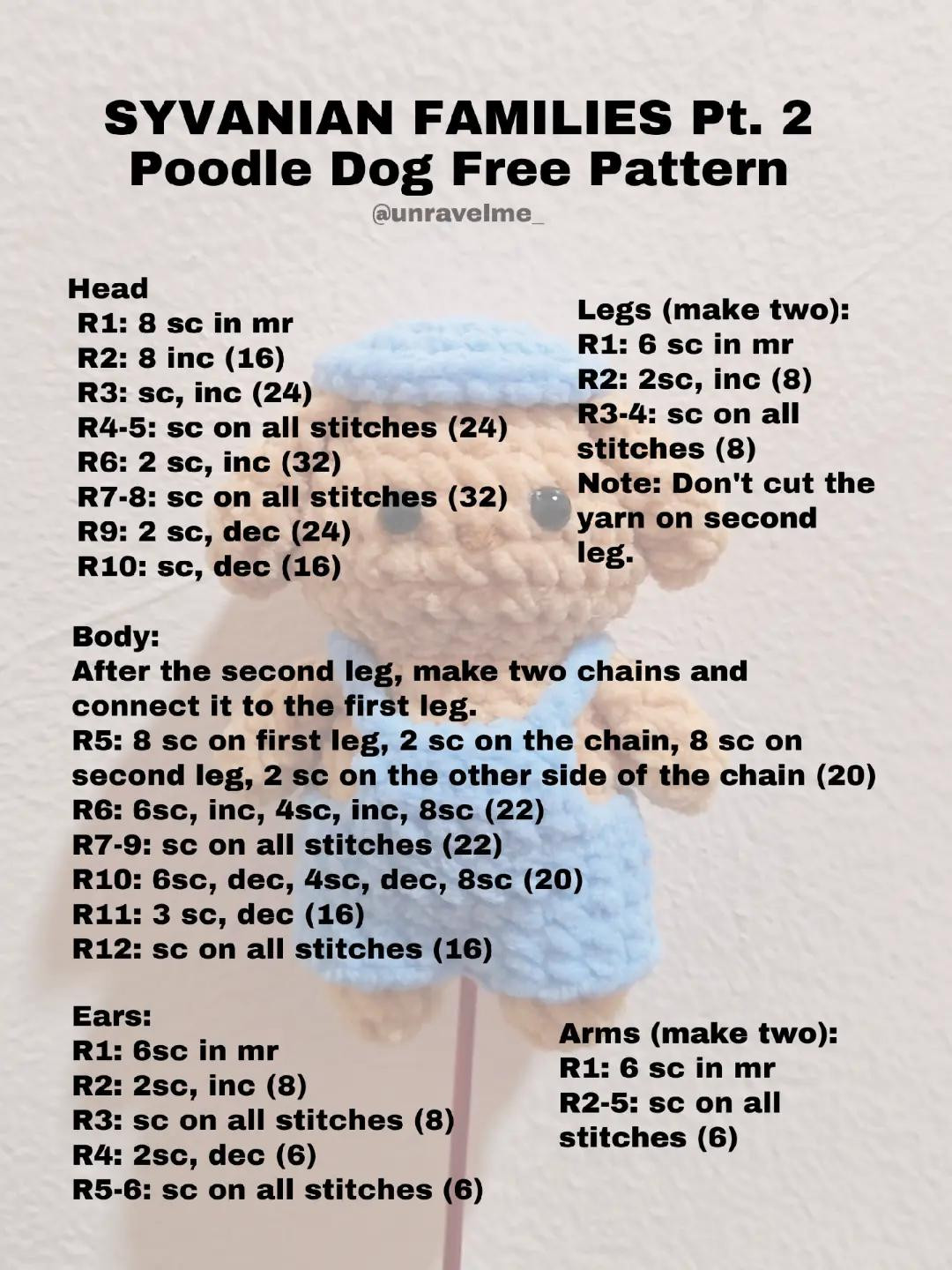 Crochet Pattern for Sylvanian Families Plush Toys