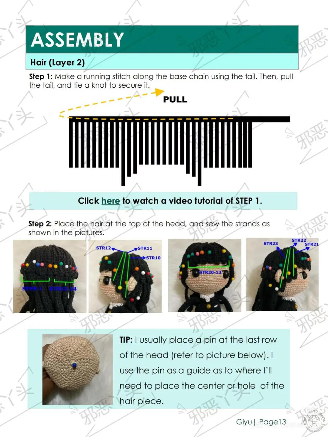 Crochet Pattern of Giyu from Demon Slayer Amigurumi