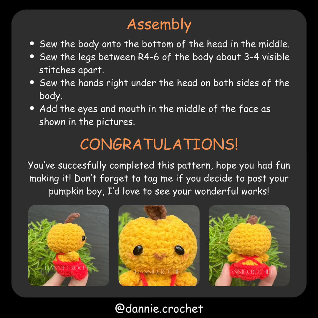 Crochet Your Own Cute Pumpkin Boy Amigurumi Pattern