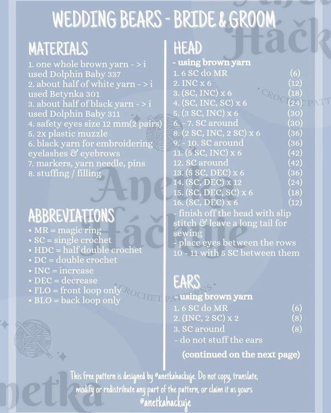 Cute Crochet Bear Couple Free Pattern Guide