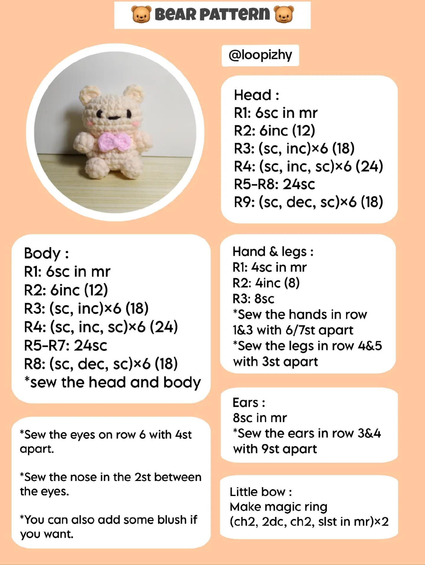 Cute Crochet Bear Pattern Free Download for Beginners