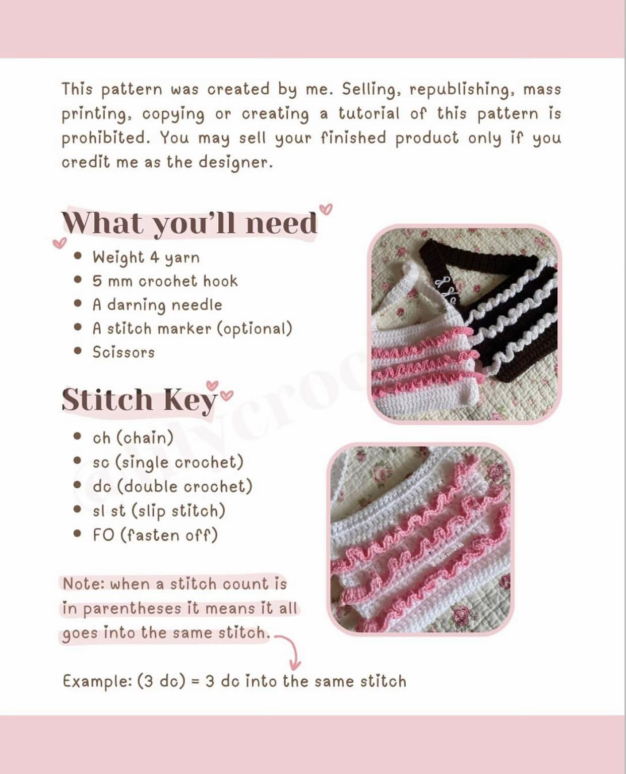 Cute Crochet Bib with Pink Ruffles Free Pattern